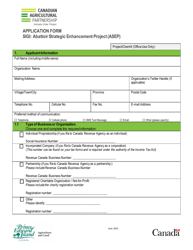 Application Form - Sigi: Abattoir Strategic Enhancement Project (Asep) - Prince Edward Island, Canada