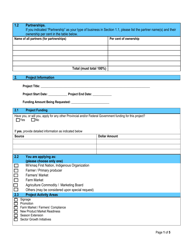 Agri-Food Growth Program Application Form - Prince Edward Island, Canada, Page 2