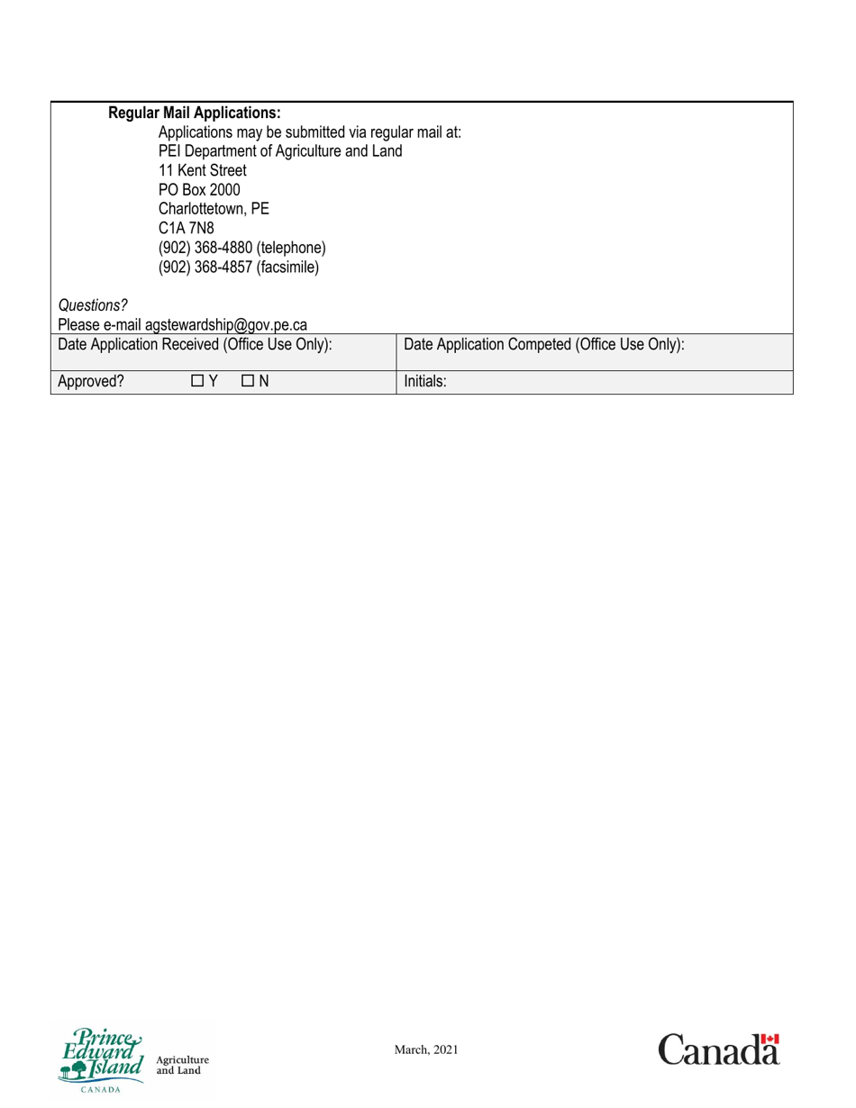 Application Form - Agriculture Stewardship Program Beneficial Management Practices Sub-program - Prince Edward Island, Canada, Page 7