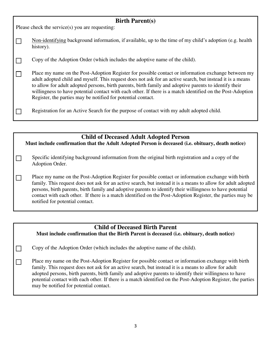 Form DG-513 Post-adoption Services Application Form - Prince Edward Island, Canada, Page 3