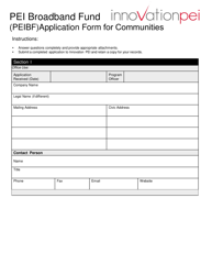 Pei Broadband Fund (Peibf) Application Form for Communities - Prince Edward Island, Canada, Page 7