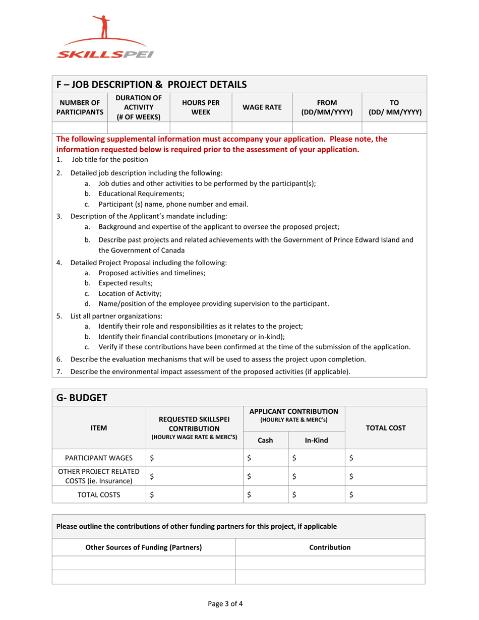Application for Organizations - Work Experience Pei - Prince Edward Island, Canada, Page 3