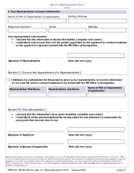 Form PEIW-03 Pei Workforce Use of a Representative Form - Prince Edward Island, Canada, Page 2