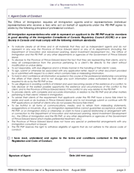 Form PEIW-03 Pei Workforce Use of a Representative Form - Prince Edward Island, Canada, Page 3