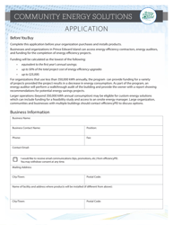 Community Energy Solutions Application - Prince Edward Island, Canada, Page 2