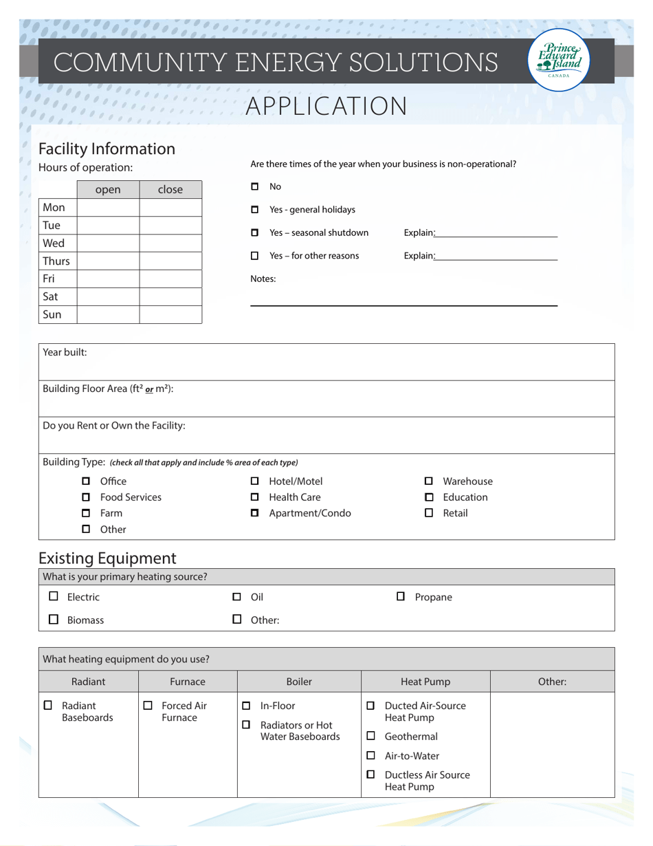 Community Energy Solutions Application - Prince Edward Island, Canada, Page 3