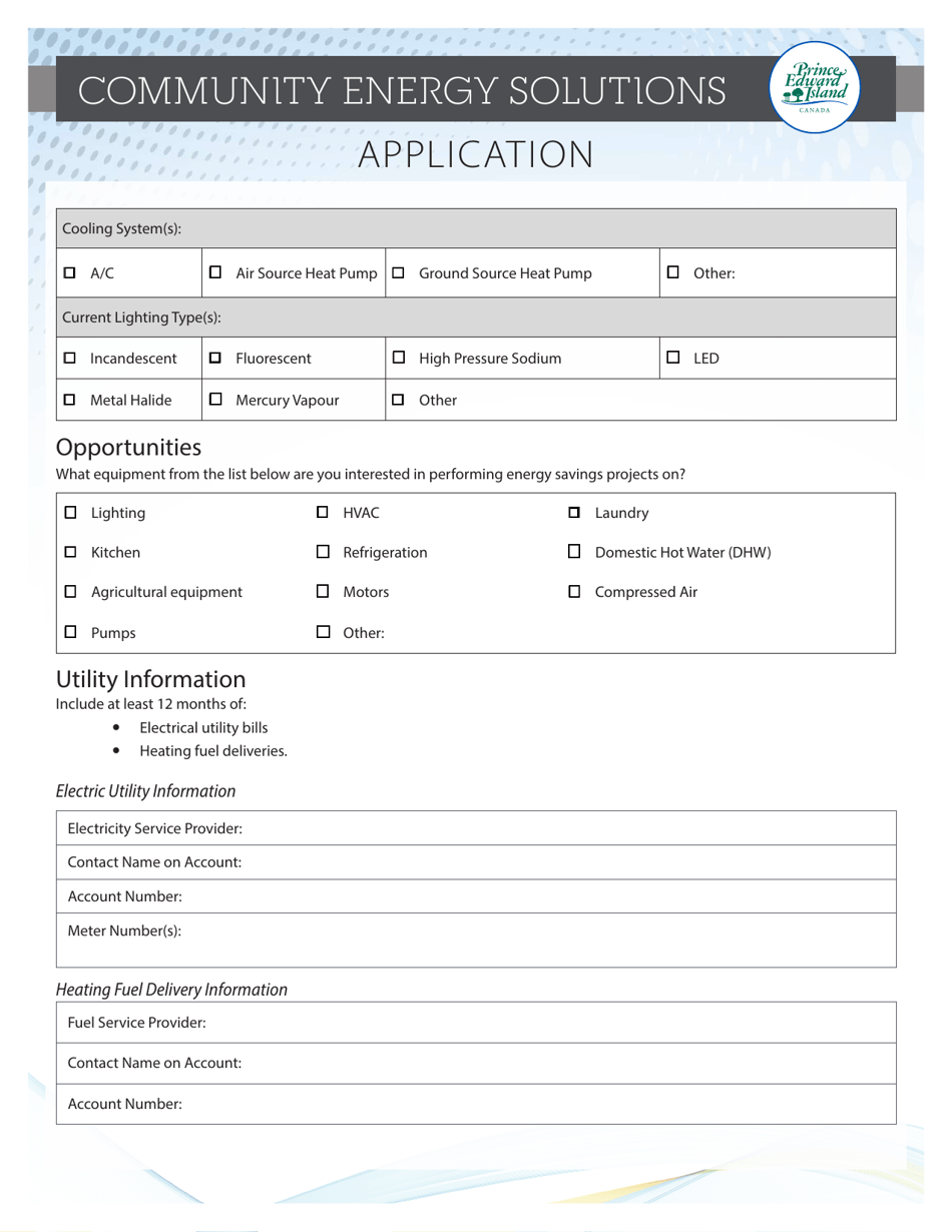 Community Energy Solutions Application - Prince Edward Island, Canada, Page 4