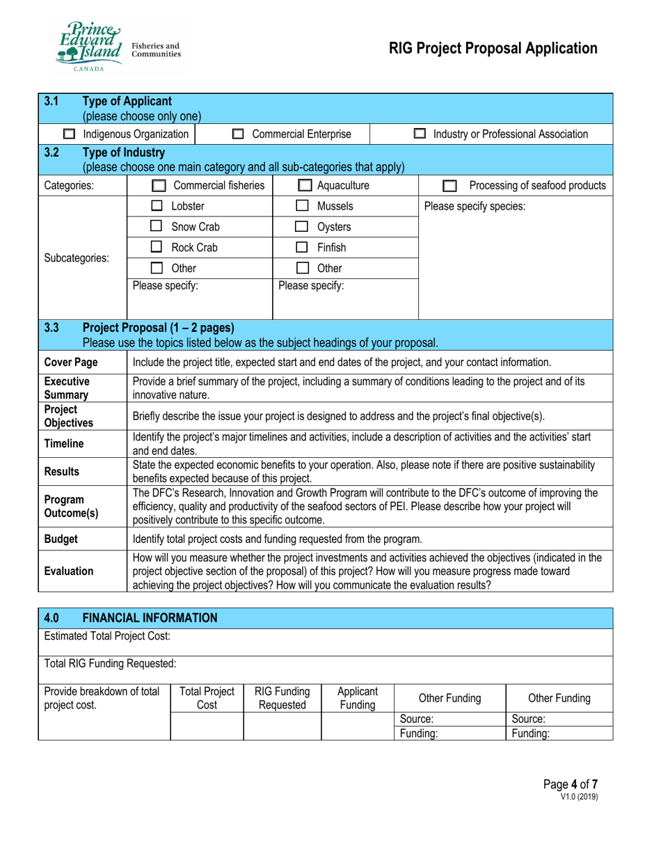 Rig Project Proposal Application - Prince Edward Island, Canada, Page 4