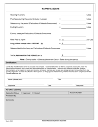 Vendor Application for Refund - Marked Fuel - Prince Edward Island, Canada, Page 2