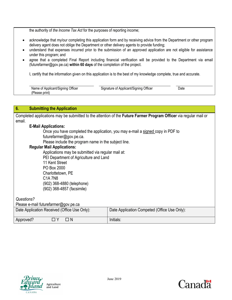 On-Farm Project Application - Future Farmer Program - Prince Edward Island, Canada, Page 4