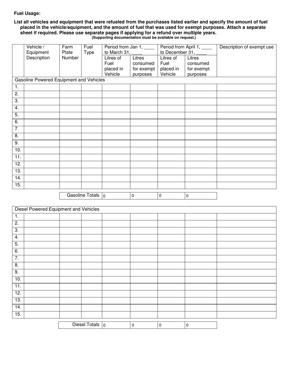 Application for Refund Under the Gasoline Tax Act or Climate Leadership Act or Both - Prince Edward Island, Canada, Page 3
