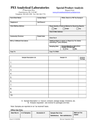Form 112140109D Special Product Analysis Request Form - Prince Edward Island, Canada