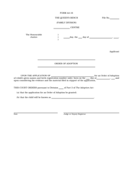 Form AA-16 Order of Adoption (Material Filed) - Manitoba, Canada, Page 2