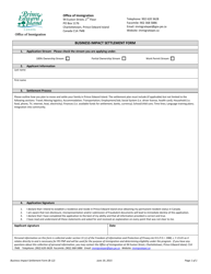 Document preview: Form B-12 Business Impact Settlement Form - Prince Edward Island, Canada