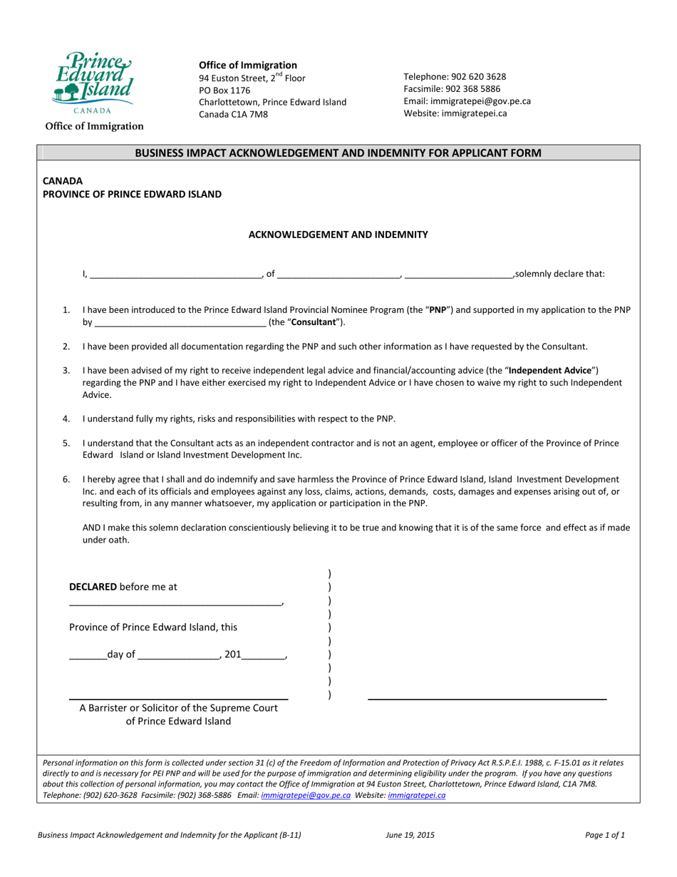 Form B11 Fill Out, Sign Online and Download Fillable PDF, Prince