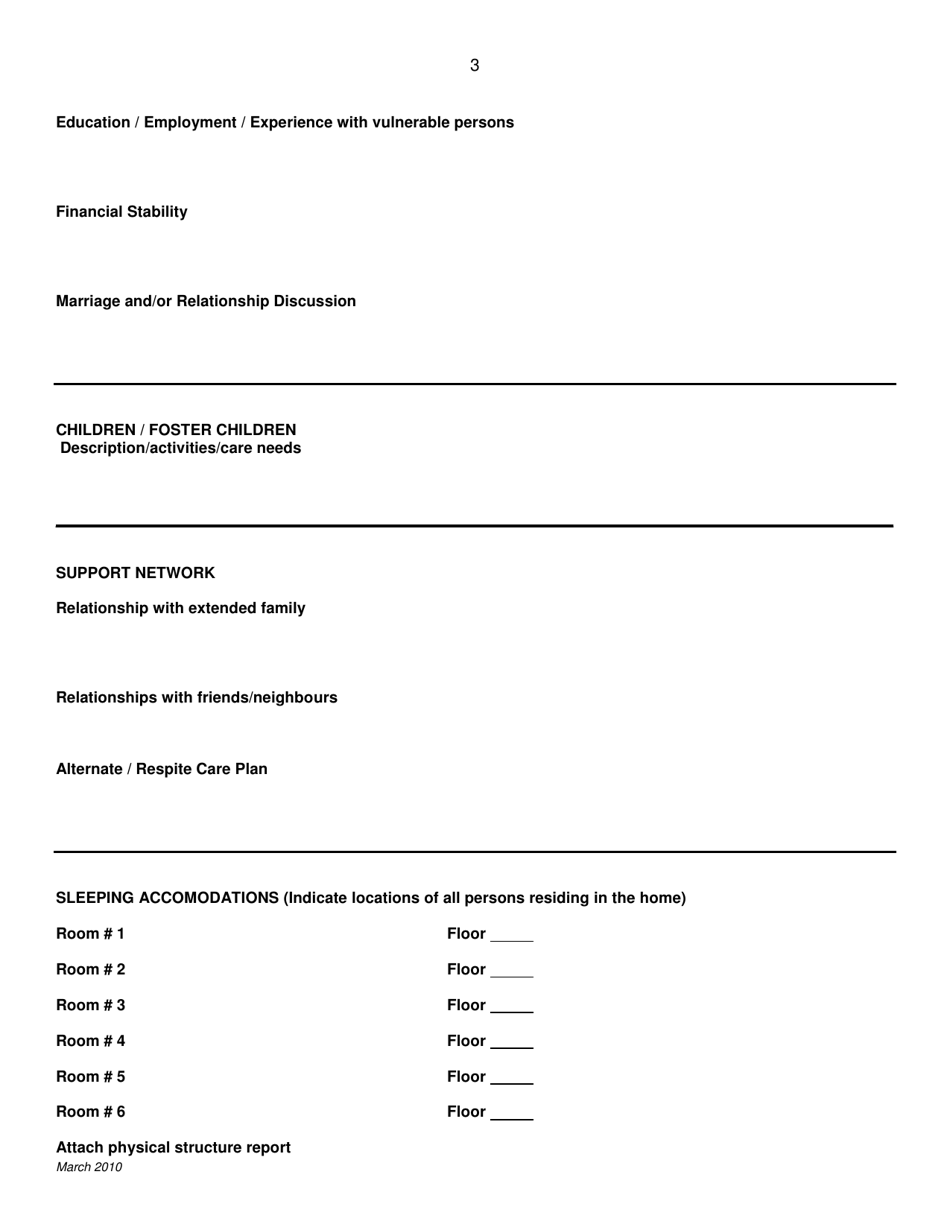 Careprovider Homestudy Residential Care Licensing - Manitoba, Canada, Page 3