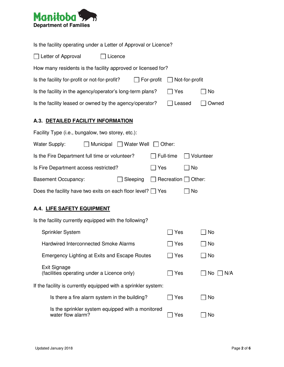 Life Safety Initiative Application for Life Safety Equipment - Manitoba, Canada, Page 2