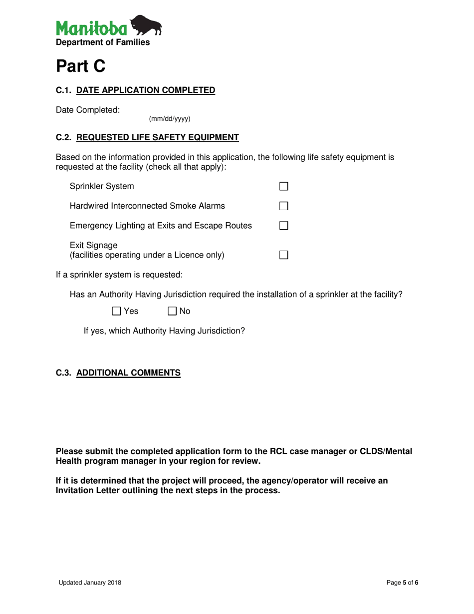 Life Safety Initiative Application for Life Safety Equipment - Manitoba, Canada, Page 5