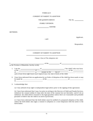 Document preview: Form AA-9 Consent of Parent to Adoption - Manitoba, Canada