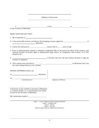 Form AA-9 Consent of Parent to Adoption - Manitoba, Canada, Page 3