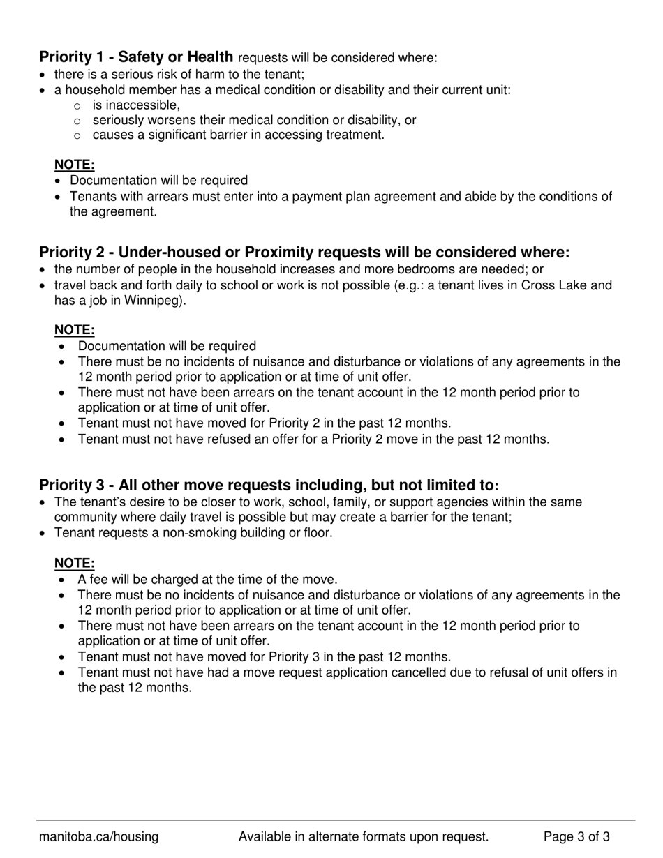 Over or Under Housed Form - Manitoba, Canada, Page 3