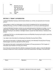 Pre-authorized Payment (Pap) Agreement - Manitoba, Canada, Page 3