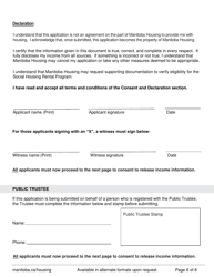 Shrp - Additional Household Member Application Form - Manitoba, Canada, Page 6