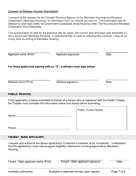 Shrp - Additional Household Member Application Form - Manitoba, Canada, Page 7