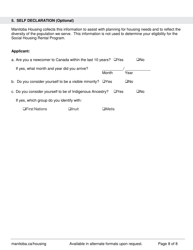 Shrp - Additional Household Member Application Form - Manitoba, Canada, Page 8