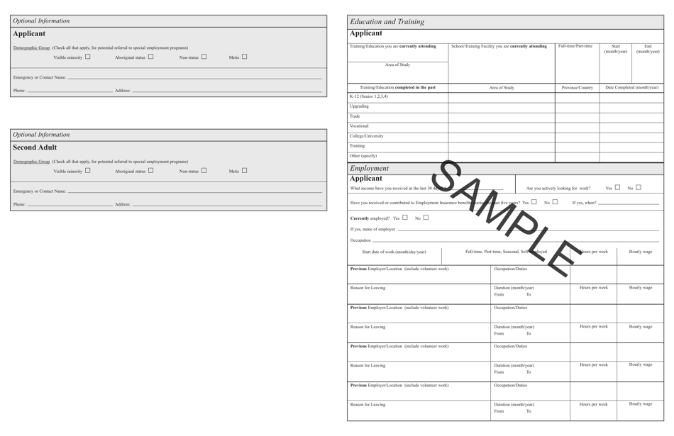 Form MG-7426E Employment and Income Assistance Application (Households With Two Adults) - Sample - Manitoba, Canada, Page 5