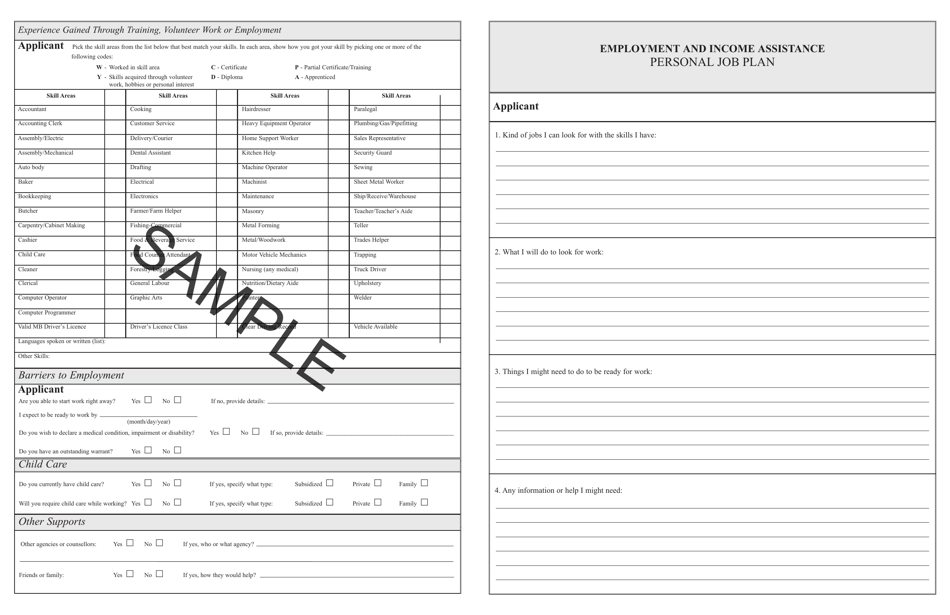 Form MG-7426E Employment and Income Assistance Application (Households With Two Adults) - Sample - Manitoba, Canada, Page 6