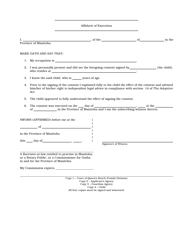 Form AA-11 Consent of Child to Adoption - Manitoba, Canada, Page 2