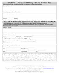 Therapeutic Diet and Nutritional Supplement Request and Justification - Manitoba, Canada, Page 2