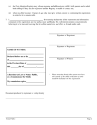 Form PAR-2 Registration by Adoptive Parent - Manitoba, Canada, Page 2