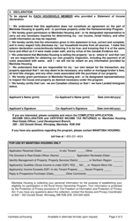 Application - Tenant - Rural Homeownership Program - Manitoba, Canada, Page 2