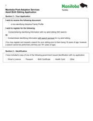 Adult Birth Sibling Application - Manitoba, Canada, Page 2