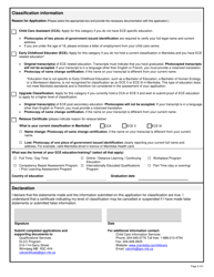 Classification as a Child Care Worker Application - Manitoba, Canada, Page 2