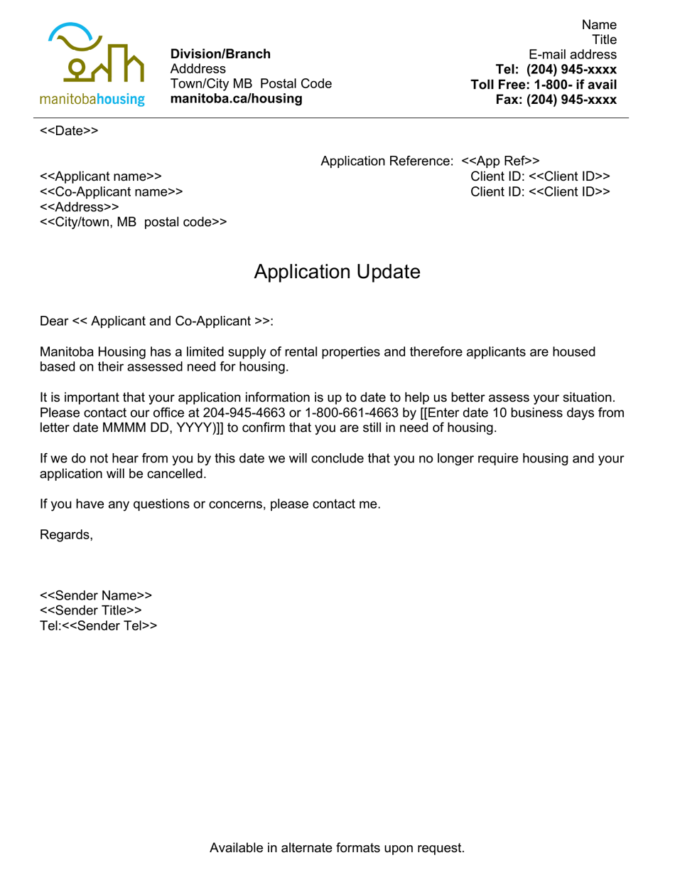 Manitoba Canada Application Update Letter Fill Out Sign Online And Download Pdf Templateroller 4215