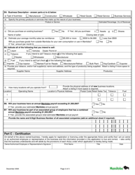 Form MBT-RL1 Application for Registration/Dealer&#039;s Licence - Retail Sales Tax Act/Tobacco Tax Act/Fuel Tax/Act Health and Post Secondary Education Tax Levy Act (He Levy) - Manitoba, Canada, Page 2