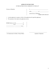Form 10 Application for Amendment of Registration as a Dealer or Adviser - Manitoba, Canada, Page 2