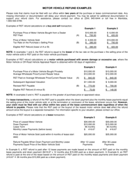 Application for Refund - Motor Vehicles and Trailers - Manitoba, Canada, Page 2