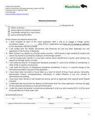 Application for a Licence to Engage in Foreign Worker Recruitment (Renewal) - Manitoba, Canada, Page 2