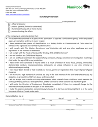 Application for a Licence to Engage in: Child Talent Agency Business/Child Performer Recruitment - Manitoba, Canada, Page 3
