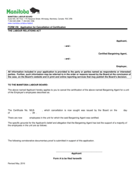 Document preview: Form VIII Application for Cancellation of Certification - Manitoba, Canada