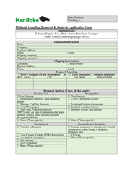 Midland Sampling, Removal &amp; Analysis Application Form - Manitoba, Canada