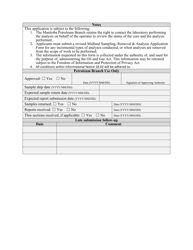 Midland Sampling, Removal &amp; Analysis Application Form - Manitoba, Canada, Page 2