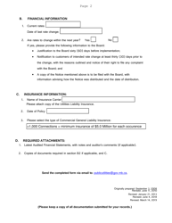 Water and/or Wastewater Complaint Based Regulatory Model - Private and Coorperatively Owned Public Utilities - Minimum Annual Filing Requirements - Manitoba, Canada, Page 2