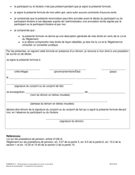 Forme 2 Renonciation a La Prestation De Survie Ou De Deces - Manitoba, Canada (French), Page 3