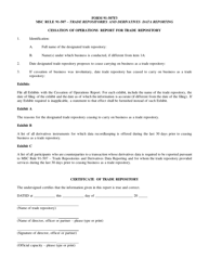 Form 91-507F3 Cessation of Operations Report for Trade Repository - Manitoba, Canada