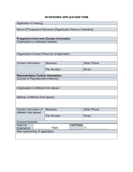 Document preview: Intervener Application Form - Manitoba, Canada